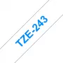 Ταινία ετικετών Brother TZE-243 μπλε σε λευκό