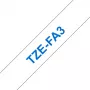 Ταινία ετικετών Brother TZE-FA3 μπλε σε λευκό