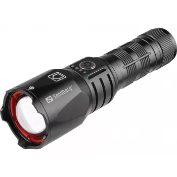 Sandberg Survivor Torch Powerbank 5000, φακός χειρός, μαύρο, αλουμίνιο, IPX4, -30 – 40 °C, FCC, RoHS, UKCA, CE