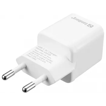 Φορτιστής AC Sandberg USB-C PD20W SAVER, εσωτερικού χώρου, AC, 12 V, 3 A, λευκό