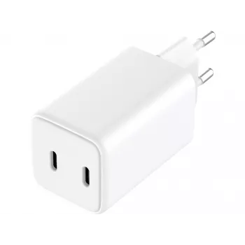 Φορτιστής AC Sandberg Dual USB-C PD65W EU, εσωτερικού χώρου, AC, 20 V, 3,25 A, λευκό