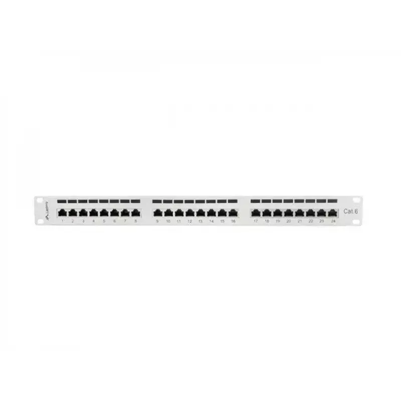 Patch panel Lanberg 24 Port 1U, Κατ. 6, θωρακισμένο, γκρι