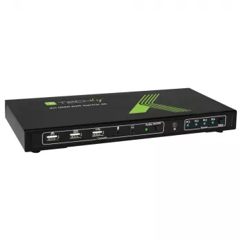 Techly 4x1 USB HDMI 4Kx2K IDATA KVM-HDMI4U Διακόπτης KVM Μαύρο