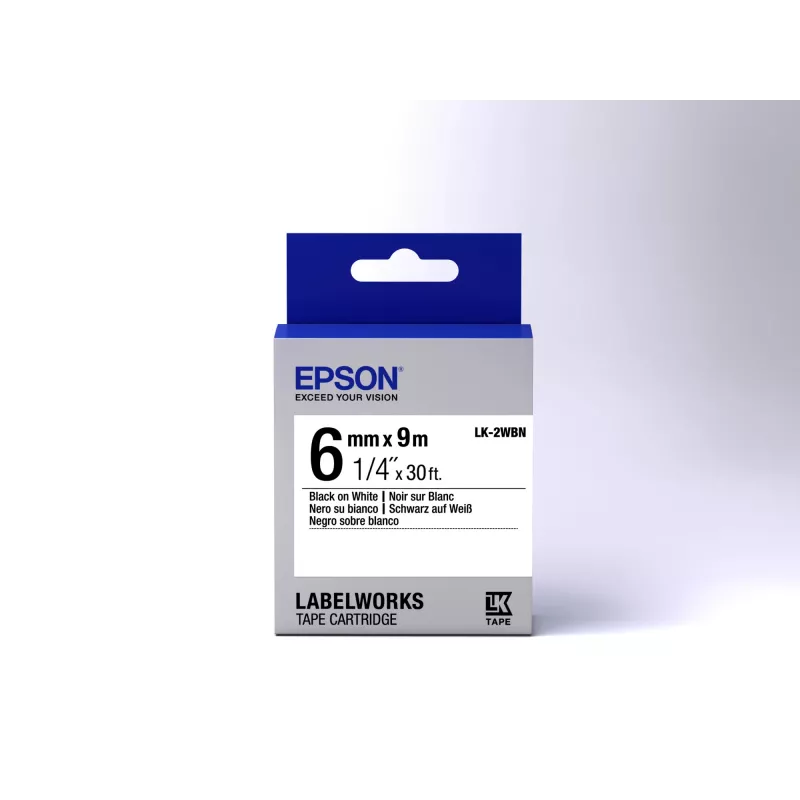 Epson κασέτα ετικετών Standard LK-2WBN μαύρο/λευκό 6mm (9m)