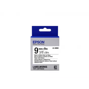 Epson κασέτα ετικετών Strong Adhesive LK-3WBW μαύρο/λευκό 9 mm (9 m)
