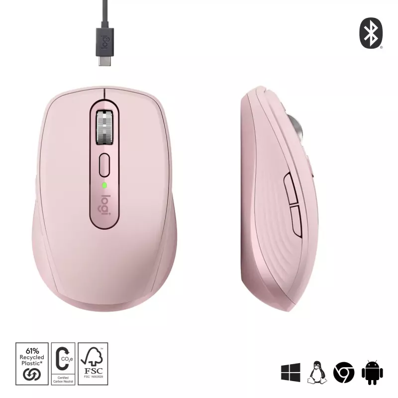 Ποντίκι Logitech MX 3S ροζ USB οπτικό