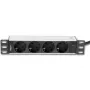 Techly I-CASE M10-4D Μονάδα Διανομής Ισχύος (PDU) 4 Έξοδοι AC 1U Μαύρο, Ασημί
