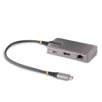 StarTech.com Προσαρμογέας USB-C Multiport – 4K 60Hz HDMI – HDR – Hub USB 3.0 2 θυρών 5Gbps – Power Delivery Pass-Through 100W – GbE – Πιστοποιημένο Works with Chromebook – Windows/macOS