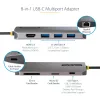 StarTech.com Προσαρμογέας USB-C Πολλαπλών Θυρών – 4K 60Hz HDMI Video, Hub USB-A 3 Θυρών 5Gbit/s, 100W USB Power Delivery Pass-Through/GbE/SD/MicroSD, Καλώδιο 30cm, Φορητή Θύρα Σύνδεσης Φορητού Υπολογιστή