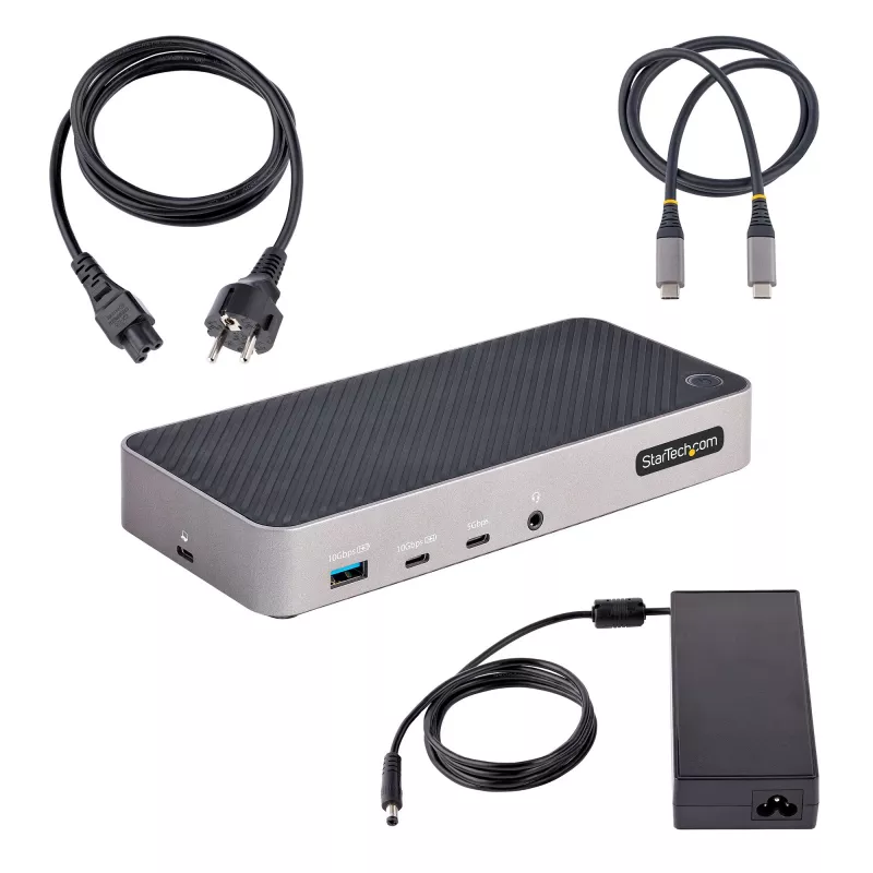 StarTech.com Θύρα Σύνδεσης USB-C Τριών Οθονών - HDMI/DP Triple 4k USB-C Dock - 5x USB Hub - GbE - 100W PD - Καθολική Θύρα Σύνδεσης Πολλαπλών Οθονών - Συμβατή με Thunderbolt 3/4