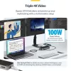 StarTech.com Θύρα Σύνδεσης USB-C Τριών Οθονών - HDMI/DP Triple 4k USB-C Dock - 5x USB Hub - GbE - 100W PD - Καθολική Θύρα Σύνδεσης Πολλαπλών Οθονών - Συμβατή με Thunderbolt 3/4