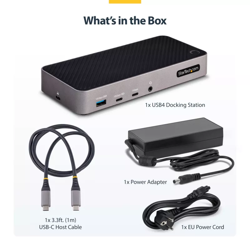 StarTech.com Θύρα Σύνδεσης USB-C Τριών Οθονών - HDMI/DP Triple 4k USB-C Dock - 5x USB Hub - GbE - 100W PD - Καθολική Θύρα Σύνδεσης Πολλαπλών Οθονών - Συμβατή με Thunderbolt 3/4