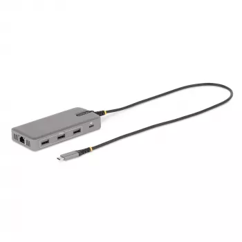 StarTech.com Προσαρμογέας USB-C Πολλαπλών Θυρών Τριών Οθονών, Dual 4K 60Hz + 4K 30Hz HDMI & DisplayPort, Hub USB 3 Θυρών 10Gbps, 100W PD Pass-Through, GbE, Travel Dock, Windows & ChromeOS