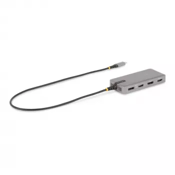StarTech.com Προσαρμογέας USB-C Πολλαπλών Θυρών Τριών Οθονών, Dual 4K 60Hz + 4K 30Hz HDMI & DisplayPort, Hub USB 3 Θυρών 10Gbps, 100W PD Pass-Through, GbE, Travel Dock, Windows & ChromeOS
