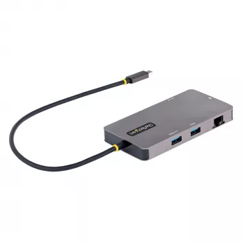 StarTech.com Προσαρμογέας USB-C Πολλαπλών Θυρών, Dual-HDMI Video, 4K 60Hz, Hub USB-A 2 Θυρών 5 Gbit/s, 100 W Power Delivery Pass-Through/GbE/SD/MicroSD, Καλώδιο 30 cm, Travel Dock, Θύρα Σύνδεσης Φορητού Υπολογιστή