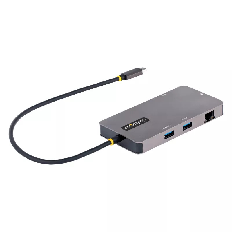 StarTech.com Προσαρμογέας USB-C Πολλαπλών Θυρών, Dual-HDMI Video, 4K 60Hz, Hub USB-A 2 Θυρών 5 Gbit/s, 100 W Power Delivery Pass-Through/GbE/SD/MicroSD, Καλώδιο 30 cm, Travel Dock, Θύρα Σύνδεσης Φορητού Υπολογιστή