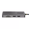 StarTech.com Προσαρμογέας USB-C Πολλαπλών Θυρών, Dual-HDMI Video, 4K 60Hz, Hub USB-A 2 Θυρών 5 Gbit/s, 100 W Power Delivery Pass-Through/GbE/SD/MicroSD, Καλώδιο 30 cm, Travel Dock, Θύρα Σύνδεσης Φορητού Υπολογιστή