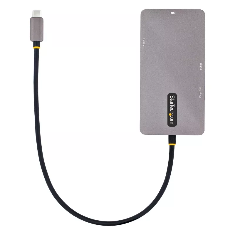 StarTech.com Προσαρμογέας USB-C Πολλαπλών Θυρών, Dual-HDMI Video, 4K 60Hz, Hub USB-A 2 Θυρών 5 Gbit/s, 100 W Power Delivery Pass-Through/GbE/SD/MicroSD, Καλώδιο 30 cm, Travel Dock, Θύρα Σύνδεσης Φορητού Υπολογιστή