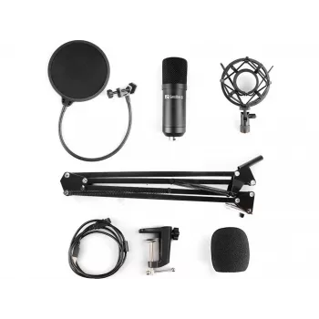 Sandberg Streamer Kit Μικροφώνου USB, Μικρόφωνο στούντιο, -27 dB, 30 - 16000 Hz, 24 bit, 96 kHz, Μονοκατευθυντικό