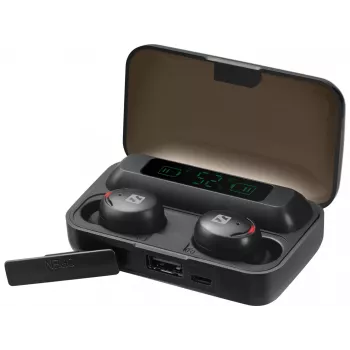 Sandberg Wireless Earbuds + Powerbank, True Wireless Stereo (TWS), 20 - 20000 Hz, Κλήσεις/Μουσική, Headset, Μαύρο