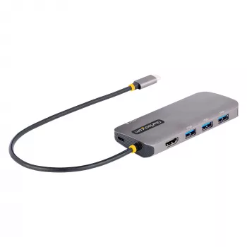 StarTech.com Προσαρμογέας USB-C Πολλαπλών Θυρών, 4K 60Hz HDMI Video, Hub USB 3 Θυρών 5Gbps, 100W Power Delivery Pass-Through, GbE, Καλώδιο 30 cm, Mini Travel Dock, Θύρα Σύνδεσης Φορητού Υπολογιστή