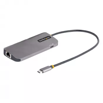 StarTech.com Προσαρμογέας USB-C Πολλαπλών Θυρών, 4K 60Hz HDMI Video, Hub USB 3 Θυρών 5Gbps, 100W Power Delivery Pass-Through, GbE, Καλώδιο 30 cm, Mini Travel Dock, Θύρα Σύνδεσης Φορητού Υπολογιστή
