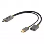 StarTech.com Καλώδιο Προσαρμογέα HDMI σε DisplayPort 30cm, Ενεργός Μετατροπέας 4K 60Hz HDMI 2.0 σε DP 1.2, HDR, Τροφοδοσία μέσω USB Bus, Πηγή HDMI σε Οθόνη DisplayPort για Φορητούς Υπολογιστές/PC