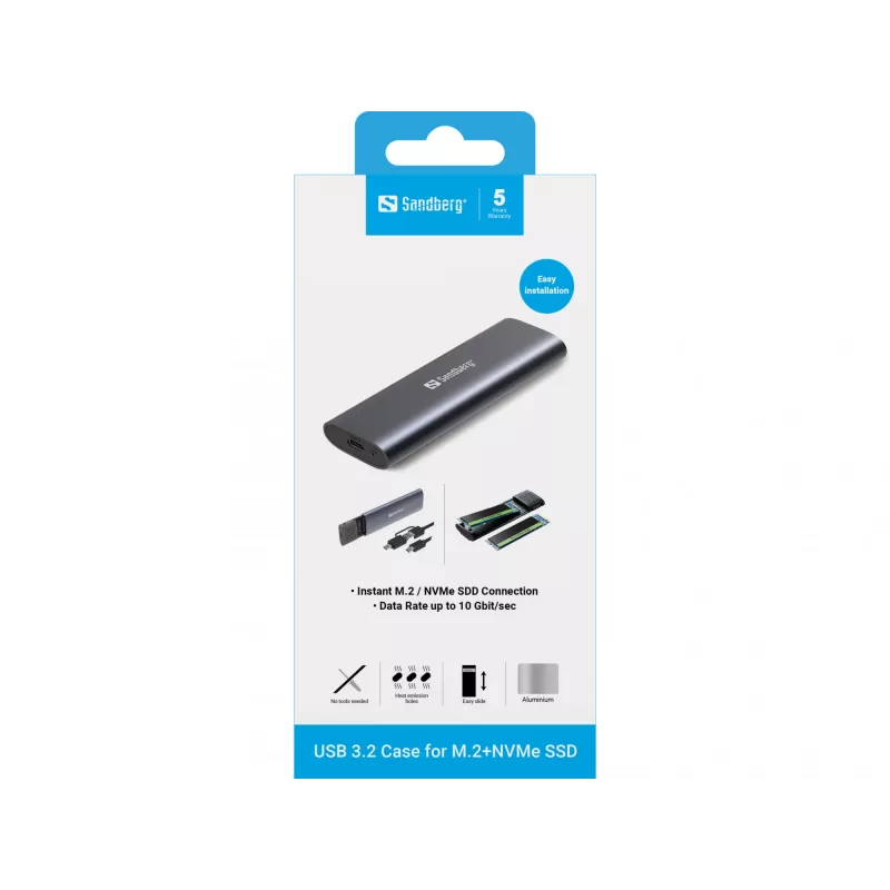Sandberg USB 3.2 θήκη για M.2+NVMe SSD
