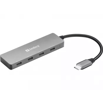 Sandberg 136-41 USB-C σε 4x USB-C hub, USB-C 3.1, 10 Gbit/s, αλουμίνιο, καλώδιο 0,15 m