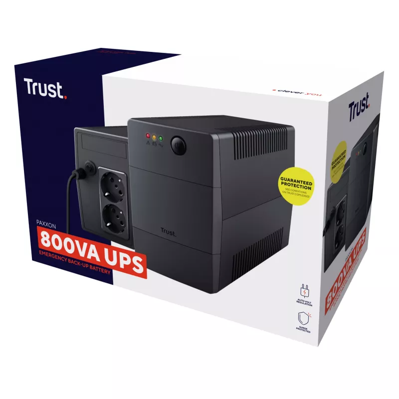 Trust Paxxon αδιάλειπτη παροχή ισχύος (UPS) 0,8 kVA 480 W 2 έξοδοι AC