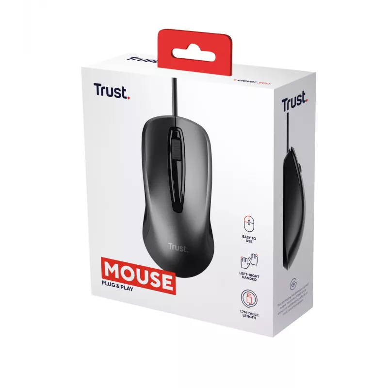 Trust 24657 Ποντίκι Office αμφίχειρο USB Type-A οπτικό 1200 DPI