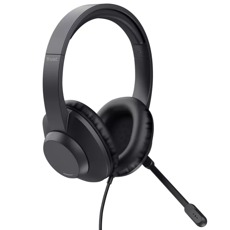 Trust Ayda Max USB Headset ενσύρματο Head-Band Office/Call Center USB Type-C / USB Type-A μαύρο