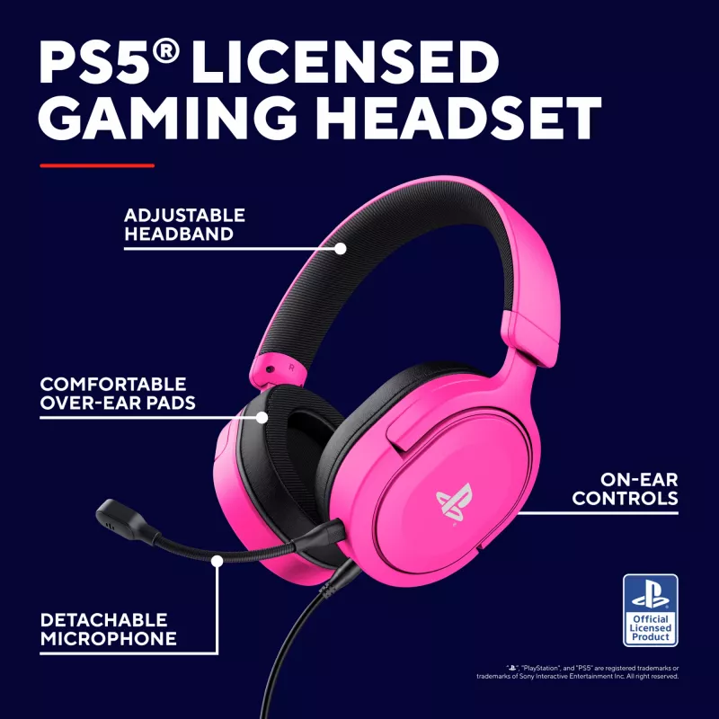 Trust GXT 498P Forta Headset ενσύρματο Head-band Gaming ροζ