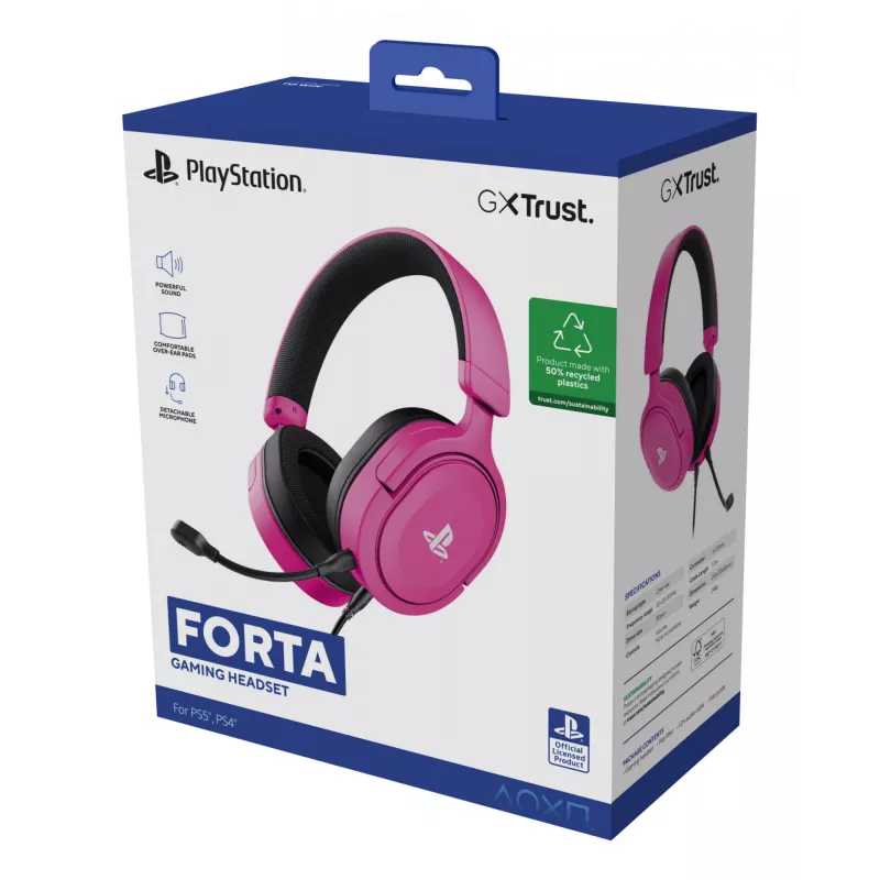 Trust GXT 498P Forta Headset ενσύρματο Head-band Gaming ροζ