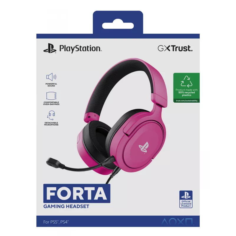 Trust GXT 498P Forta Headset ενσύρματο Head-band Gaming ροζ