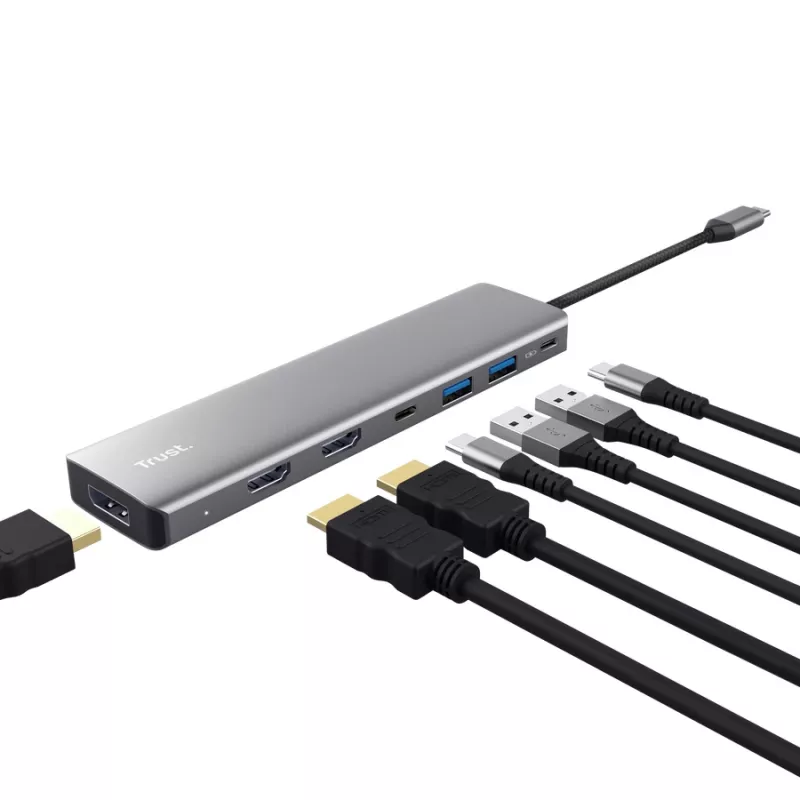 Trust 25661 Hub Διασύνδεσης USB Type-C Αλουμινίου