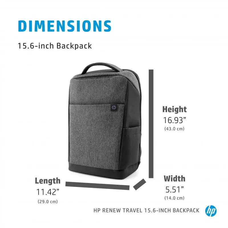 HP Renew Travel 15,6 ιντσών Σακίδιο πλάτης, σακίδιο, 650 g