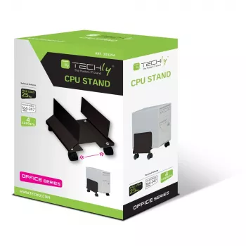 Techly ICA-CS 34 βάση CPU/PC με ρόδες, ρυθμιζόμενη, μεταλλική, μαύρη