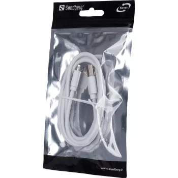Sandberg MicroUSB Sync/Charge 1m SAVER, 1 m, Micro-USB A, USB A, Λευκό