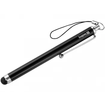 Sandberg Touchscreen Stylus Pen Saver, Universal, Κάθε μάρκα, Μαύρο, Ασημί, Μέταλλο, Καουτσούκ, 1 τεμάχιο, 100 mm