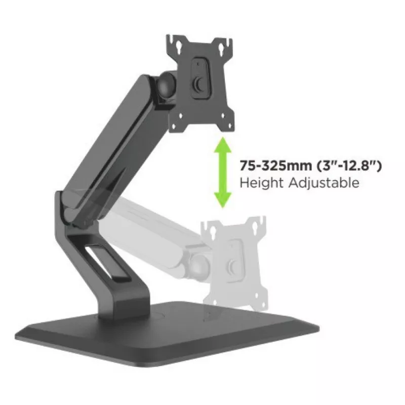 Techly ICA-LCD 35TS βάση γραφείου για οθόνη αφής, 17-32 ίντσες, έως 10 kg, VESA 75x75/100x100, αμορτισέρ αερίου, μαύρη