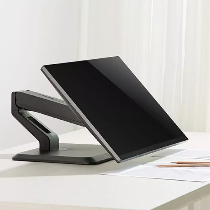 Techly ICA-LCD 35TS βάση γραφείου για οθόνη αφής, 17-32 ίντσες, έως 10 kg, VESA 75x75/100x100, αμορτισέρ αερίου, μαύρη