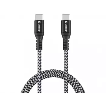 Sandberg Survivor καλώδιο USB-C 1M 100W, 1 m, USB C, USB C, USB 2.0, μαύρο, γκρι
