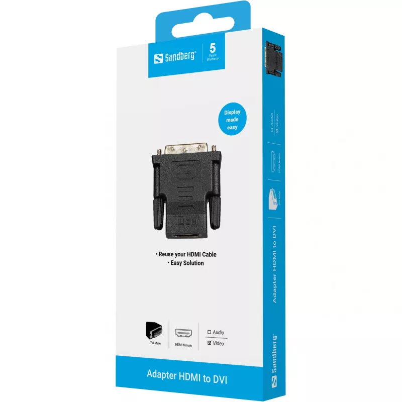 Sandberg προσαρμογέας DVI-M - HDMI-F, DVI, HDMI, μαύρο