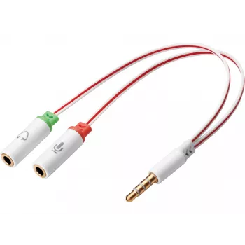 Sandberg Αντάπτορας Headset Dual-Απλό, 3,5-mm-TRS, αρσενικό βύσμα, θηλυκή υποδοχή, λευκό