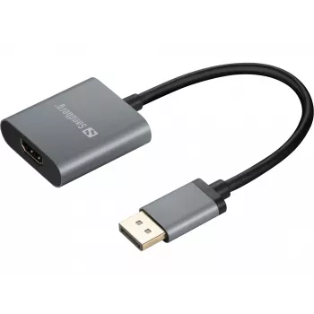 Sandberg Αντάπτορας DisplayPort 1.4 σε HDMI 2.0 4K, DisplayPort, HDMI Type A (Standard), αρσενικό βύσμα, θηλυκή υποδοχή, 3840 x 2160 Pixel, 6 Gbit/s