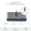 StarTech.com Hub USB-C 4 Θυρών με 100W Power Delivery Pass-Through – 2x USB-A + 2x USB-C – USB 3.0 5Gbps – Καλώδιο 1ft (30cm) – Φορητό Hub USB Type-C σε USB-A/C