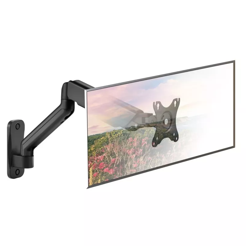 Techly ICA-LCD G112E περιστρεφόμενη βάση τοίχου με αμορτισέρ αερίου, για 1 οθόνη 17-32 ιντσών (43-81,3 cm), 9 kg