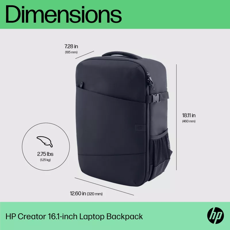 HP Creator 16.1 ιντσών Σακίδιο πλάτης για laptop, Σακίδιο πλάτης, 1,25 kg