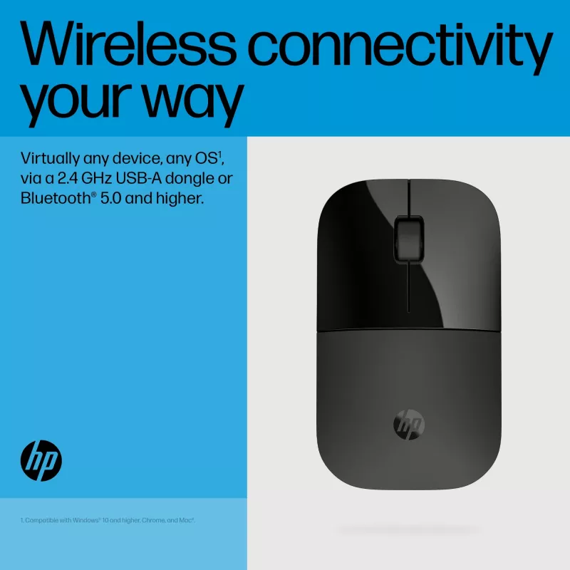 HP Z3700 Dual Μαύρο Ποντίκι, αμφίχειρο, RF Wireless, 1600 DPI, Μαύρο